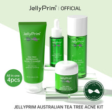 Jellyprim Australia Tea Tree Skin Care Set Cleanser, Toner, Serum and Cream Anti Acne 4 in 1 Skincare Set